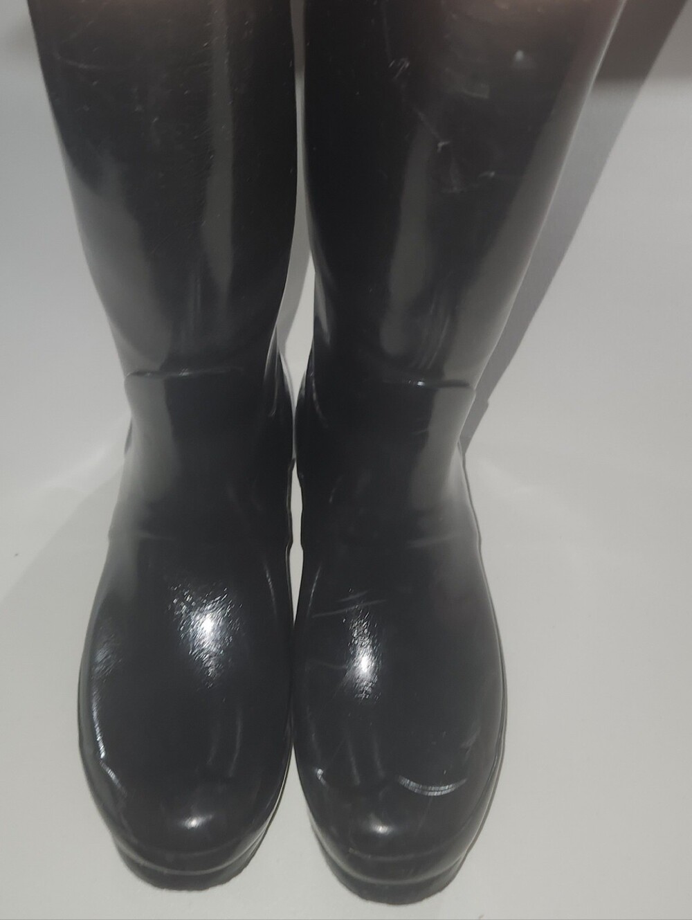 Hunter Women's Black Tall Gloss Rain Boots Size 7 - Picture 7 of 12
